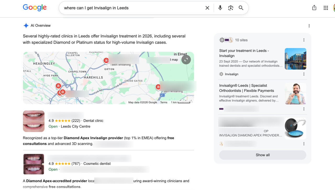How AI search tools decide which local dental clinics to put in front of patients
